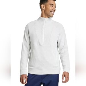All In Motion Men's Off White Half Zip Pullover Sweater Sweatshirt Size Large